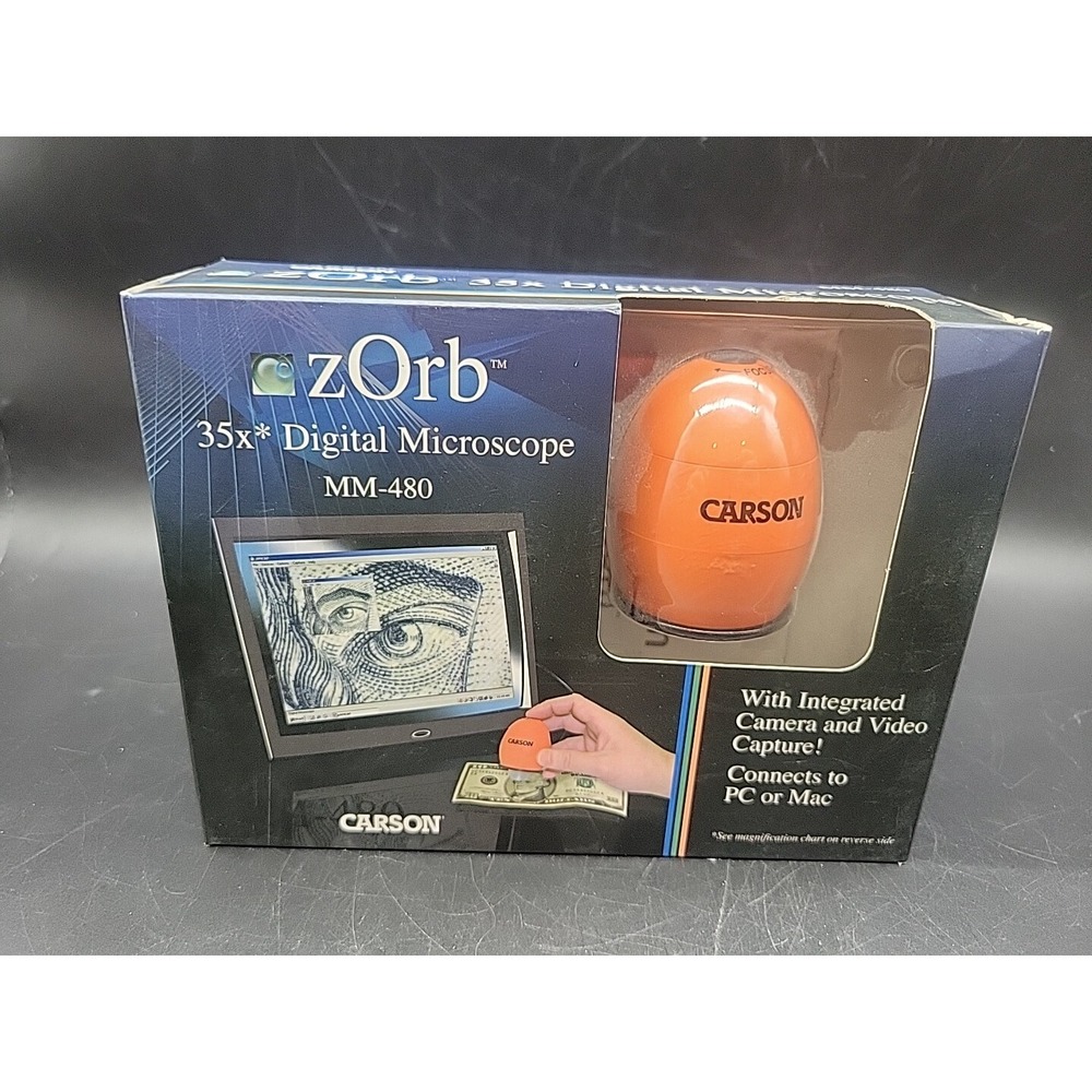 2017 zOrb By Carson 65x Digital Microscope MM-480 PC/MAC In Original Box